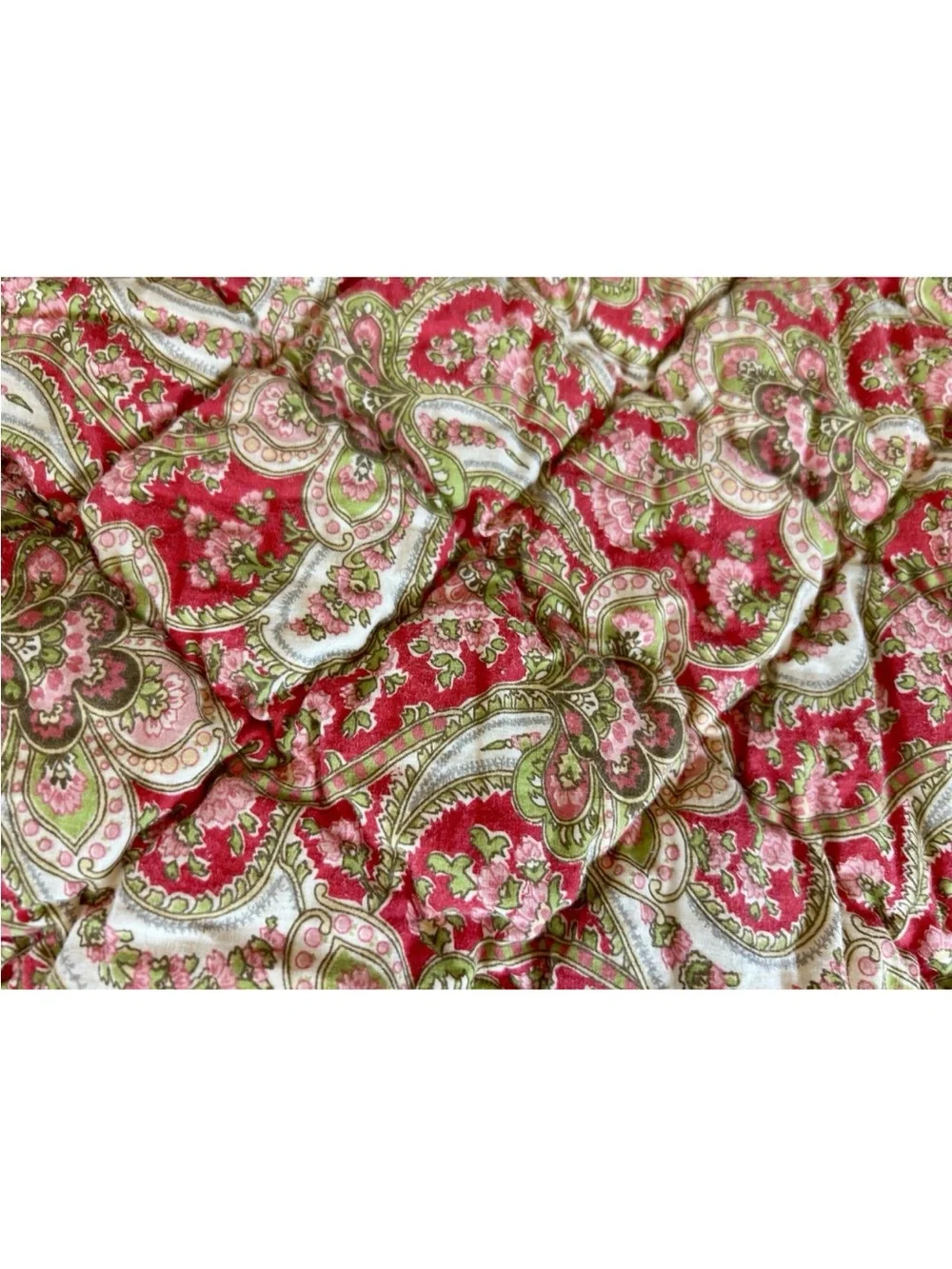 Pottery Barn Euro Sham Set of 2 Georgia Quilted Red And Paisley  26 x 26 Inches